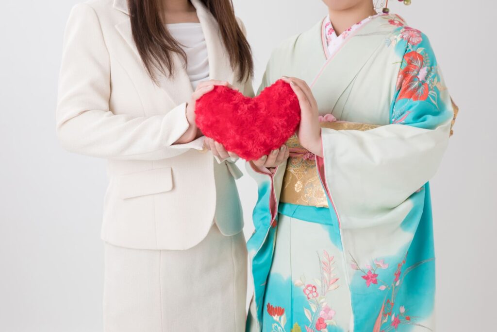 家族写真を取り入れた成人式の前撮り写真